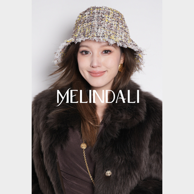 Melinda Li优雅造型神器小香风粗花呢面料手工渔夫帽显脸小盆帽