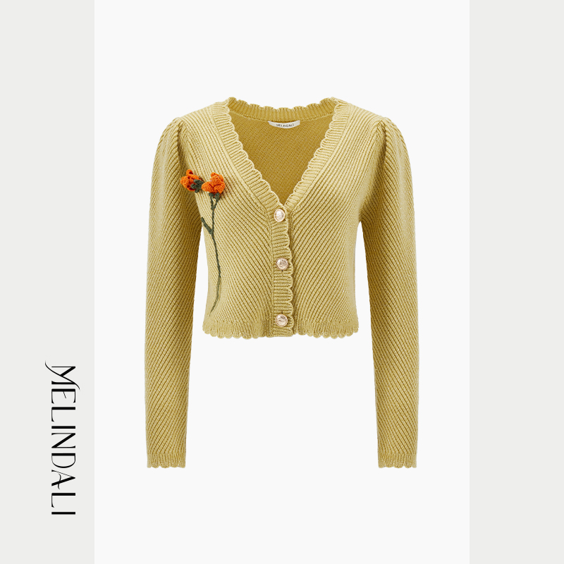 MelindaLi黄色郁金香毛衣