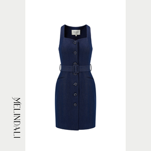 Melinda Li 【风月俏佳人】早春解构复古两件套仿牛仔显瘦连衣裙