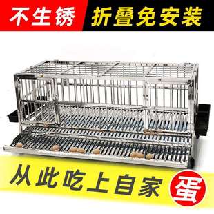 折叠式不锈钢蛋鸡笼子自动下蛋家用鸡笼子鸡窝防啄蛋养殖鸭笼鹅笼