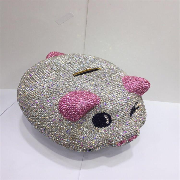 金猪存钱罐陶瓷儿童迷你可爱小猪动物贴钻大号硬币摆件储蓄罐