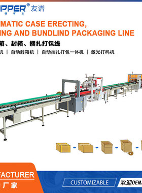 自动开箱封箱捆扎打包线 Case erector bundling machine