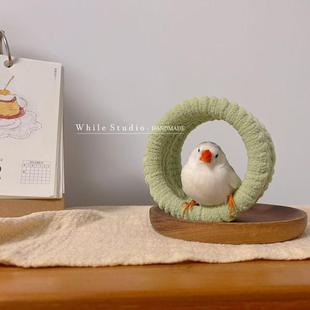 小鸟鹦鹉圈圈秋千吊环鸟窝 原创｜手作 毛茸茸圈圈