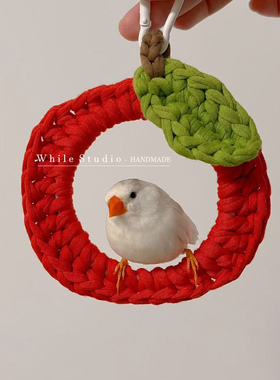 【苹果秋千】原创设计手工制小鸟秋千吊环｜小型鸟鹦鹉秋千装饰