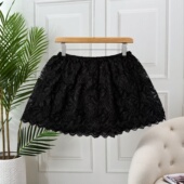 叠穿内搭白色半身裙 蕾丝双层花边刺绣屁帘下摆外搭遮胯百搭时尚