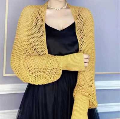 外搭薄款夏季披肩镂空防晒衣