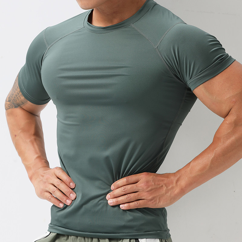 男士瑜伽运动短袖紧身裸感
