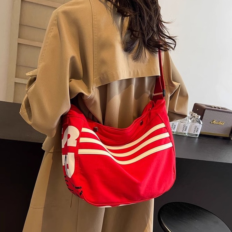 条纹帆布包包女2025新款