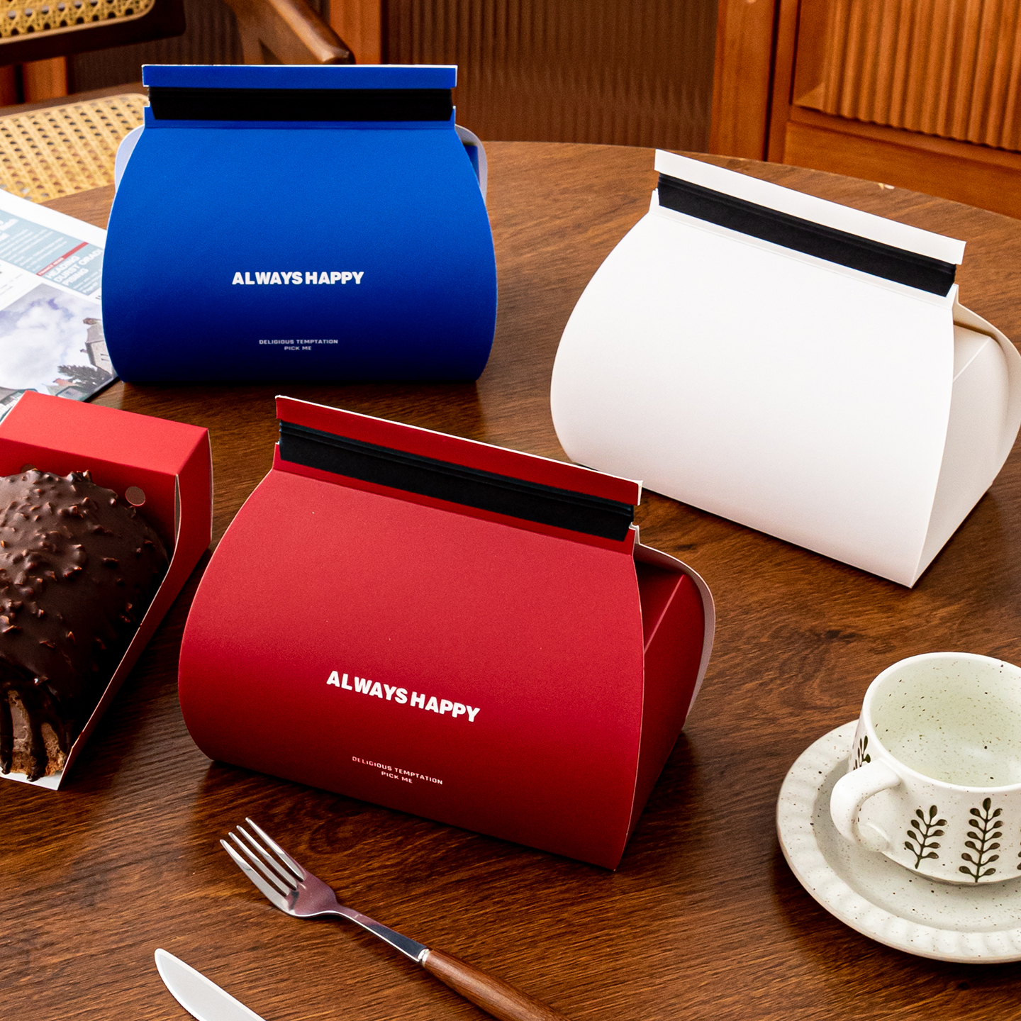 三角慕斯蛋糕盒手提西点切块