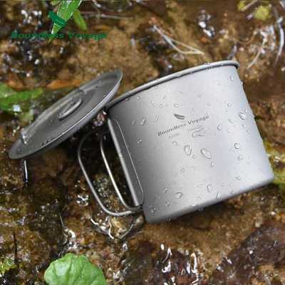 Titanium Pot Titanium Cup Mug with Folding Handle Outdoor Ca