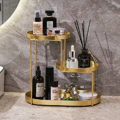 Nordic Desktop Cosmetic Storage Shelf Luxury Wrought Iron
