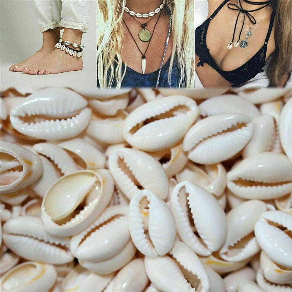 New 100Pcs Shell Cowry with Gap DIY Bracelet Necklace Anklet-封面