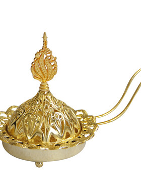 Simple Modern Style Gold Metal Incense Burner Middle East