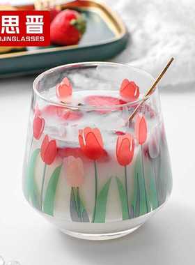 Tulip Art Tumbler Stemless Wine Glass Juice Drink Glass s