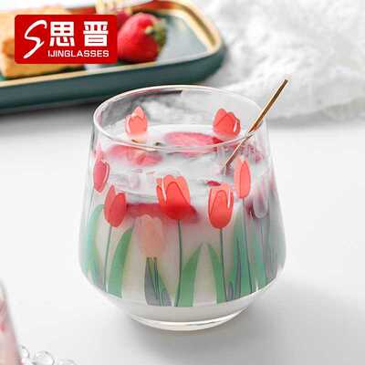 Tulip Art Tumbler Stemless Wine Glass Juice Drink Glass s