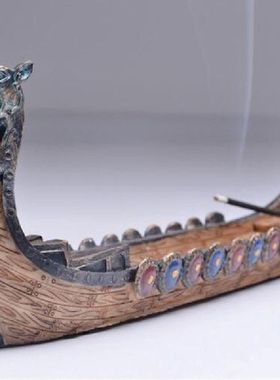 Dragon Boat Incense Stick Holder Burner Hand Carved Carving