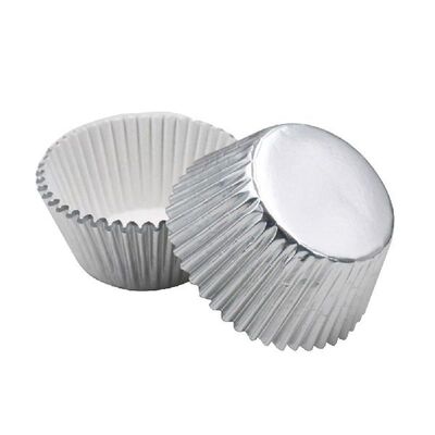 100pcs Cupcake Wrappers Heat Resistant Silver Oil-proof