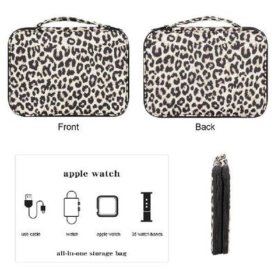 Large Capacity Watch Organizer Box Leopard Print Storage