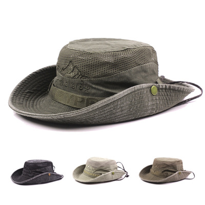 Summer Outdoor Sun Hat Men Big Brim Sunscreen Hat Bucket Hat