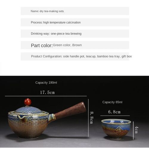 Travel Tea Set Ceramic Teacup Automatic Rotating Teapot Chin