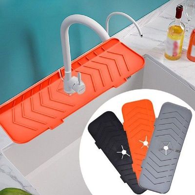 Kitchen Silicone Faucet Mat Sink Splash Guard Bathroom