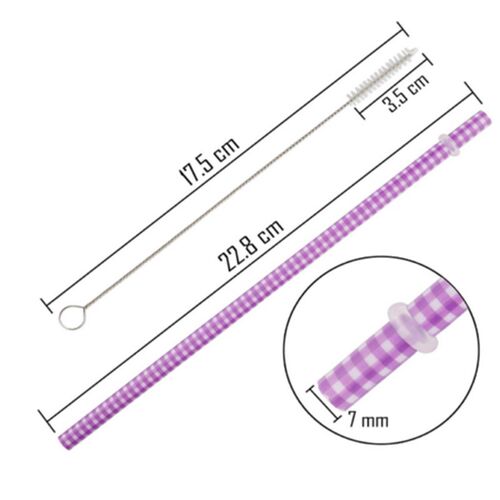 30PCS Reusable Straws BPA Free Hard Plastic Stripe Drinking