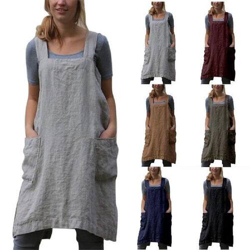 Newest Hot Solid Cooking Kitchen Apron For Woman Men Cotton
