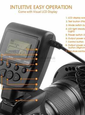 48 Macro LED Ring Flash Bundle with LCD Display Power Contro