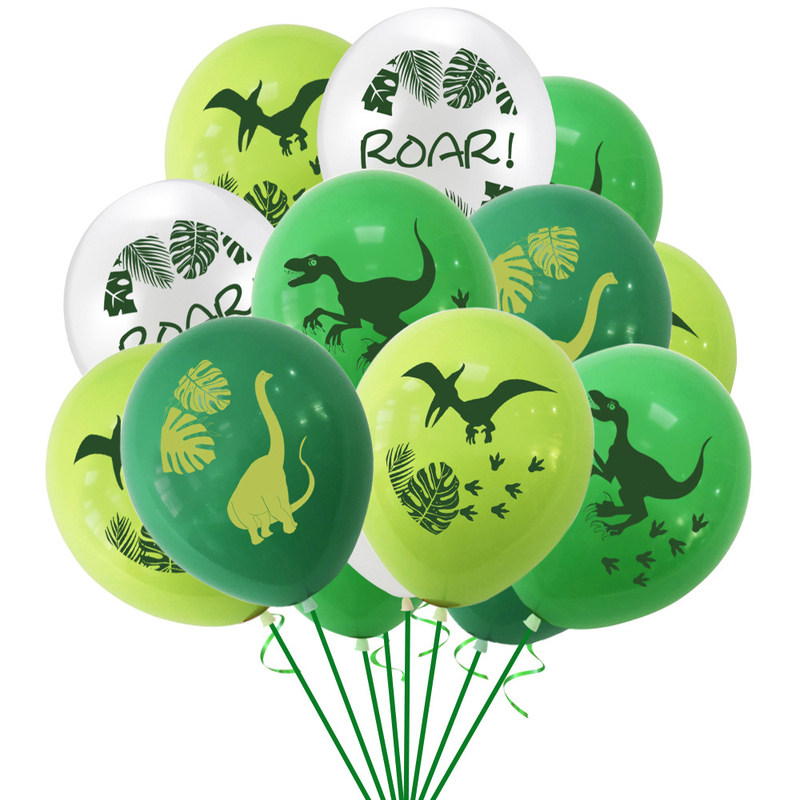 10pcs 12inch dinosaur confetti latex balloons jungle wild an