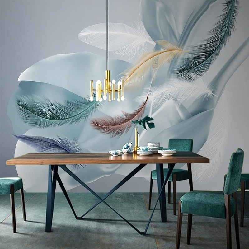 Custom 3D Wallpaper Modern Creative Wall Mural Silk Feather图片