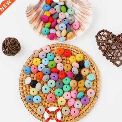 Kovict 50Pcs Silicone Beads 12MM Lentil Beads  Baby Pacif