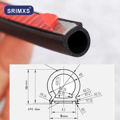 Car Door Seal Strips Small D Shape Weatherstrip Rubber Seals