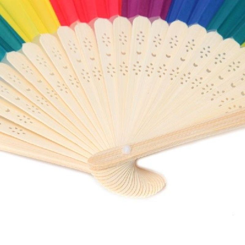 Summer Rainbow Handheld Folding Fan for Wedding Party
