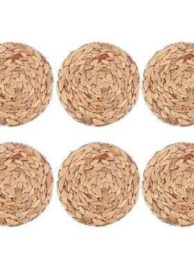 6Pack Round Woven Placemats for Dining Table, 7.8 Inch