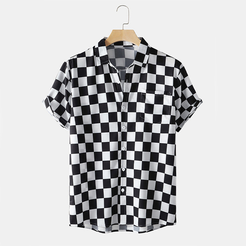 Printed shirt loose plus size men's cardigan