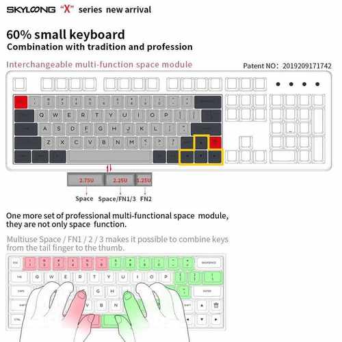 BGKP New arrival GK64XS KIT PCB RGB GH60 60% 64KEYS HOT SW