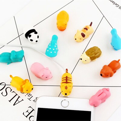 FFFAS Animal Cable Bite Protector Winder Cute Cartoon Cover