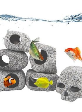 6Pcs Aquarium Decoration Rock Caves Betta Fish Hideout