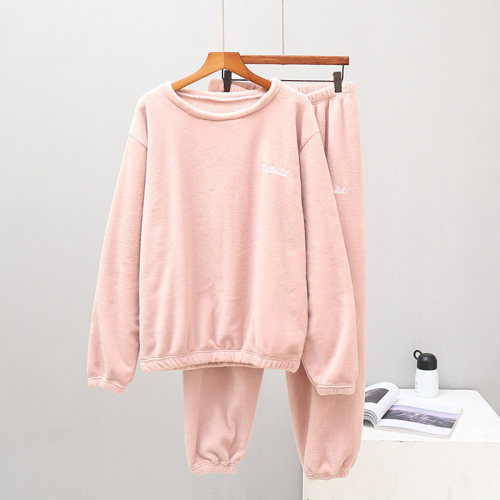 Women Winter Flannel Pajama Set Fleece Pajamas Sleepwear Hom