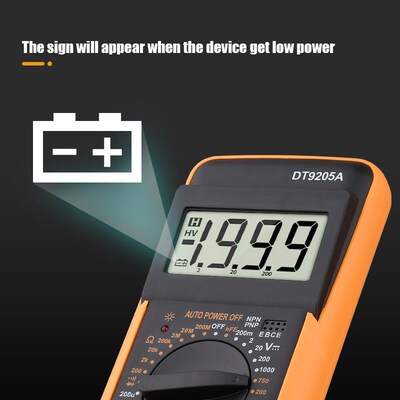 Professional DT9205A Digital Multimeter AC DC True RMS Voltm