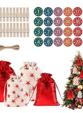 Advent Calendar Gift Bags 24 Days Burlap Advent Calendar