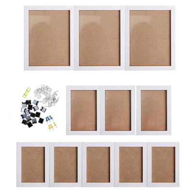 11Pcs Black White Acrylic Glass Picture Photo Frame Set DIY