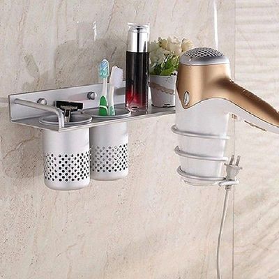 Hair Dryer Storage Organizer Rack Comb Holder Wall Mounted