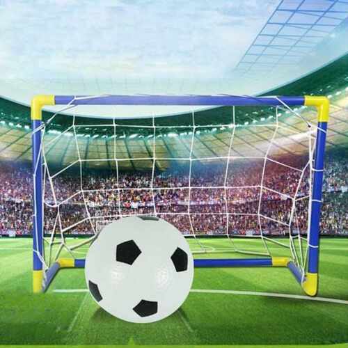 Folding Mini Football Soccer Goal Post Net Set Pump Kids Sp