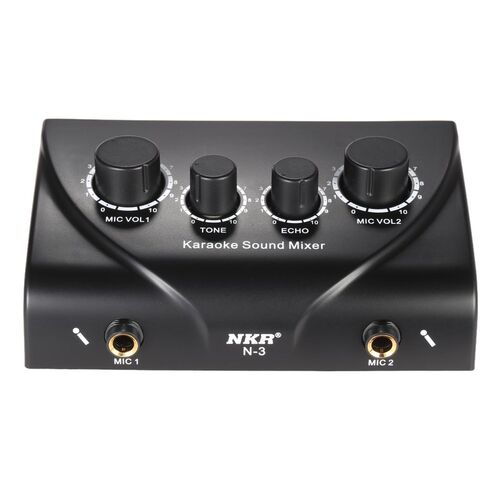 Portable Karaoke Sound Audio Stereo Echo Mixer Dual Micropho