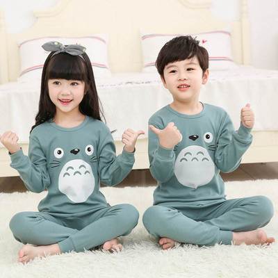 Children Pajamas Boys Totoro Cotton Clothes Pants Set Cartoo