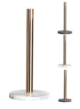 Gold Paper Stand With Marble Base Vertical Paper Towel Rack