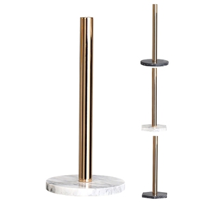 Gold Paper Stand With Marble Base Vertical Paper Towel Rack