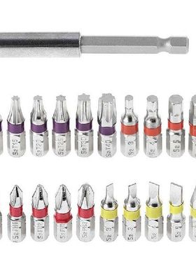21Pcs Slotted Flat Hex Electric Screwdriver Bits Set Coded