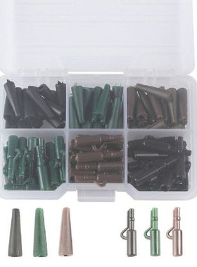 120PCS Mini Lead Clips & Tail rubbers Cone Carp Fishing